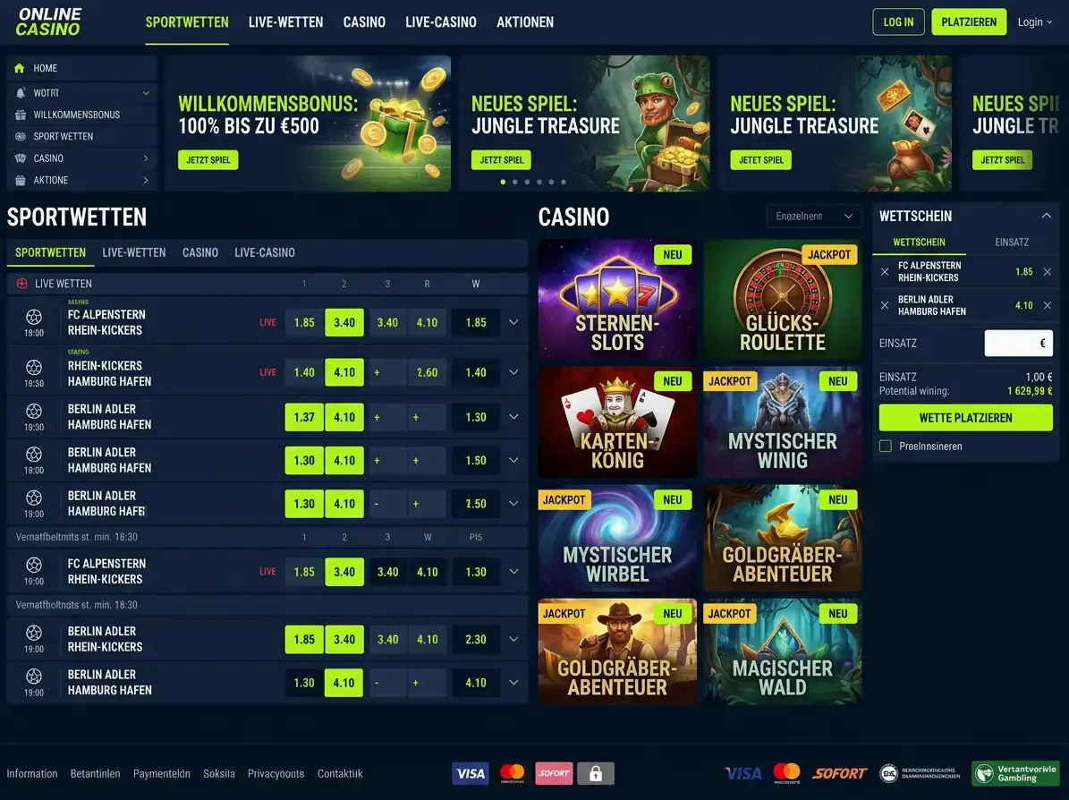 Cosmo — Spiele und Quoten