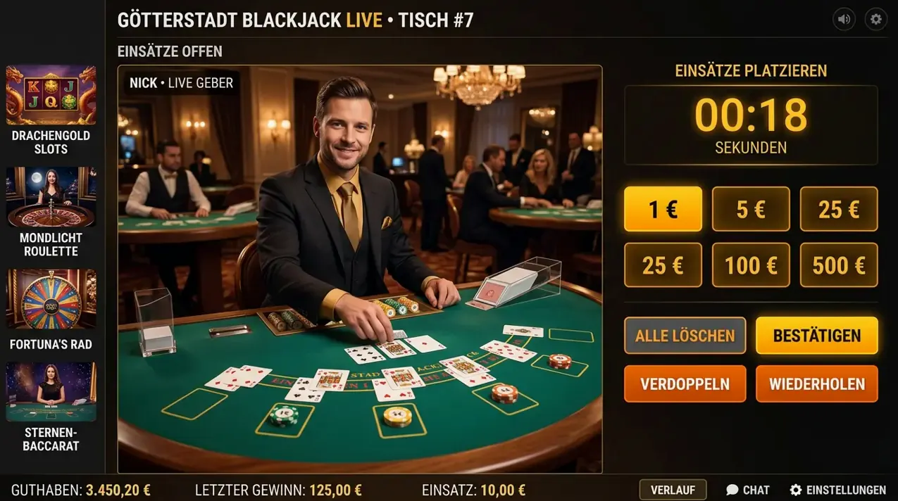 Live Casino Tische — Auswahl bei Cosmo